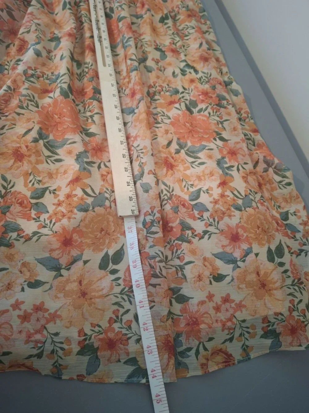 Storia Floral Maxi Dress S Orange Puff Sleeve Cottagecore Prairie Romantic Boho